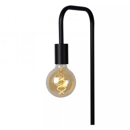 Lucide Stehlampe LORIN – Vintage Stehleuchte mit Marmorfuß Schwarz