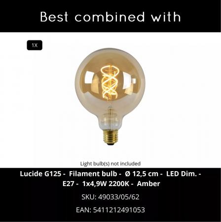 Lucide Stehlampe LORIN – Vintage Stehleuchte mit Marmorfuß Schwarz