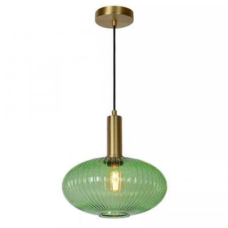 Lucide MALOTO Pendelleuchte Ø30 cm Amber Glas E27 dimmbar Retro