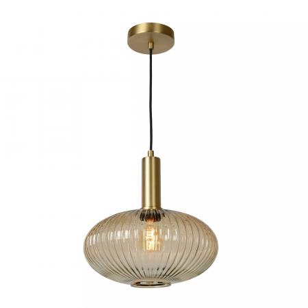 Lucide MALOTO Pendelleuchte Ø30 cm Amber Glas E27 dimmbar Retro