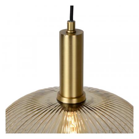 Lucide MALOTO Pendelleuchte Ø30 cm Amber Glas E27 dimmbar Retro