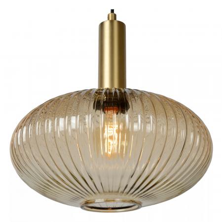Lucide MALOTO Pendelleuchte Ø30 cm Amber Glas E27 dimmbar Retro