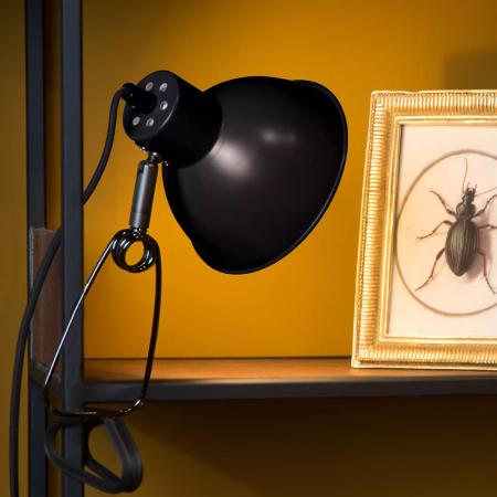 Lucide MOYS Klemmleuchte 1xE27 Schwarz Stahl dreh- und schwenkbar modern