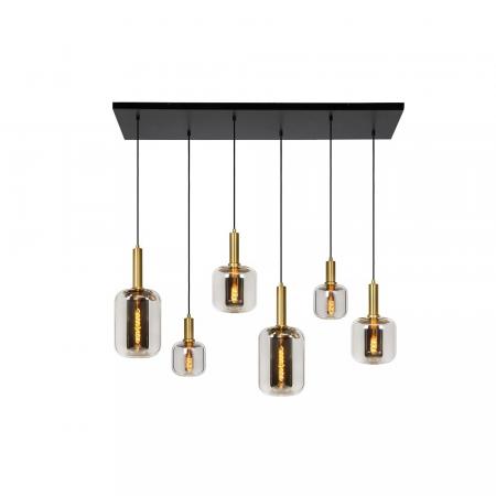 Lucide JOANET Pendelleuchte 6xE27 Rauchglas Grau modern dimmbar