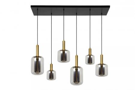 Lucide JOANET Pendelleuchte 6xE27 Rauchglas Grau modern dimmbar