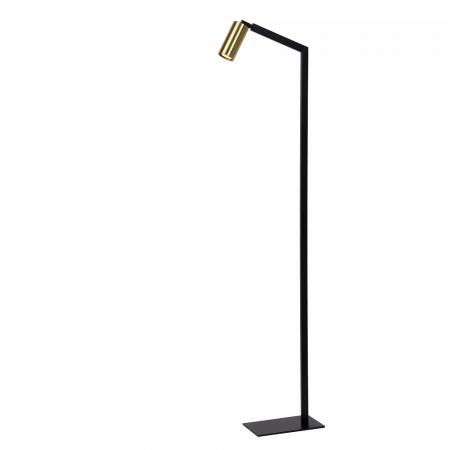Lucide Stehlampe SYBIL – Stehleuchte mit Leselampe & Messingakzent Schwarz