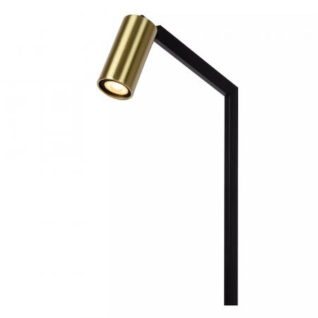 Lucide Stehlampe SYBIL – Stehleuchte mit Leselampe & Messingakzent Schwarz