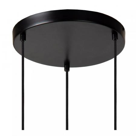 Lucide MARIUS Pendelleuchte Ø48,5cm 3xE27 Schwarz Rauchglas höhenverstellbar