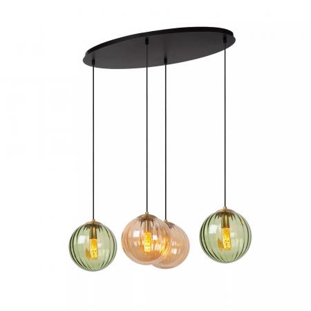 Lucide MONSARAZ Pendelleuchte 4xE27 Grün Glas höhenverstellbar dimmbar