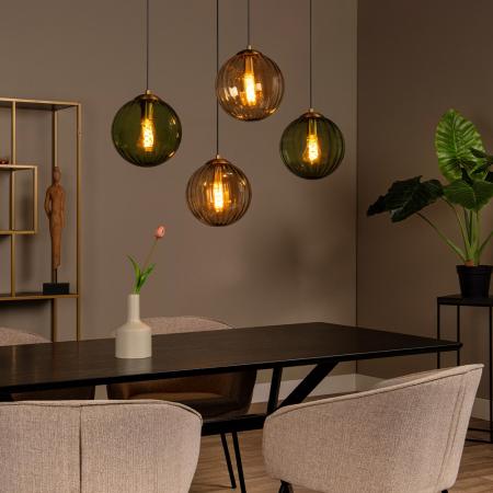 Lucide MONSARAZ Pendelleuchte 4xE27 Grün Glas höhenverstellbar dimmbar