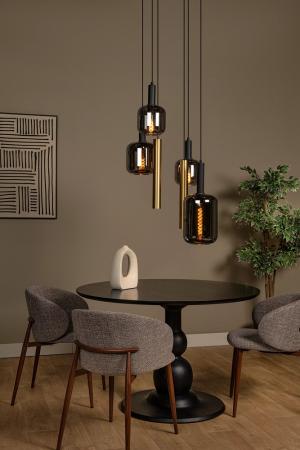 Lucide JOANET Pendelleuchte Ø65 cm 4xE27 Messing Rauchglas