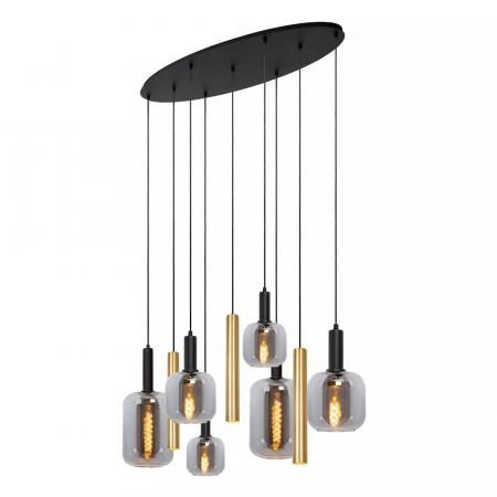 Lucide JOANET Pendelleuchte 6xE27 Messing modern Glas dimmbar