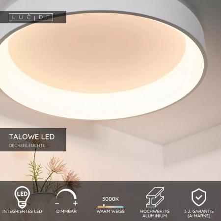 Lucide TALOWE LED Deckenleuchte Ø80 cm 80W 3000K dimmbar Weiß