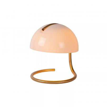 Lucide CATO Tischlampe Ø23,5cm E27 Weiß Retro Glas Metall