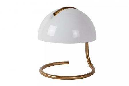 Lucide CATO Tischlampe Ø23,5cm E27 Weiß Retro Glas Metall