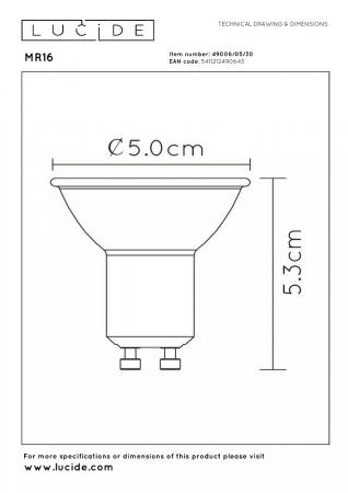 Lucide MR16 LED Lampe GU10 5W 3000K dimmbar Schwarz