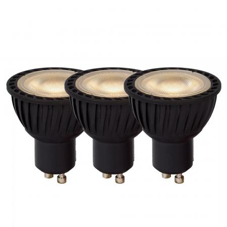  Lucide MR16 - Led Lampe - Ø 5 cm - LED Dim. - GU10 - 3x5W 3000K - Schwarz - Set von 3
