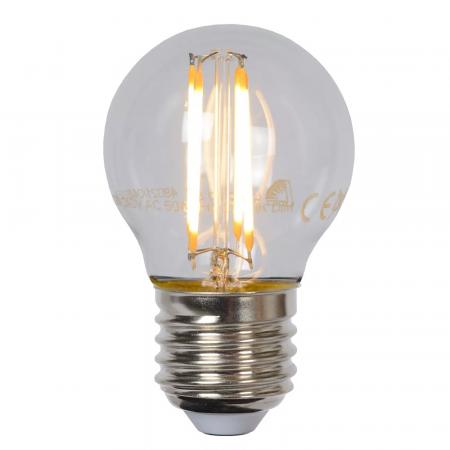 Lucide G45 LED Glühfadenlampe E27 Ø4,5 cm 4W 2700K dimmbar Transparent