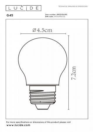 Lucide G45 LED Glühfadenlampe E27 Ø4,5 cm 4W 2700K dimmbar Transparent