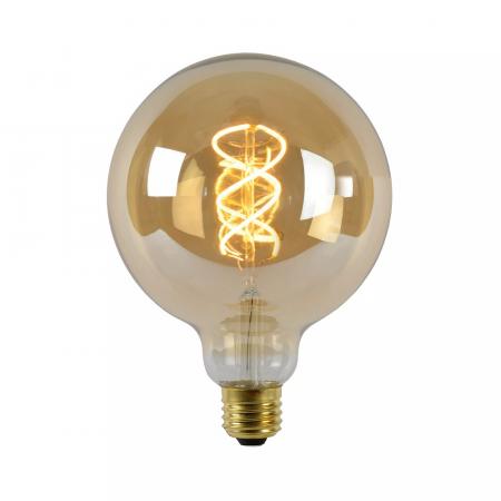 Lucide G125 LED Glühfadenlampe Ø12,5cm E27 4,9W 2200K Amber dimmbar