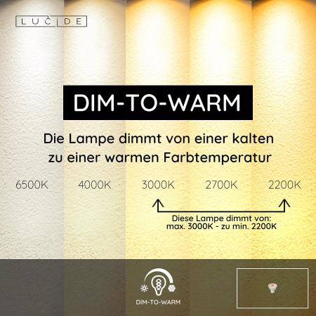  Lucide MR16 - Led Lampe - Ø 5 cm - LED Dim to warm - GU10 - 1x5W 2200K/3000K - Weiß
