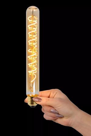 Lucide T32 LED Glühfadenlampe Ø3,2cm E27 4,9W 2200K Amber dimmbar Rohr