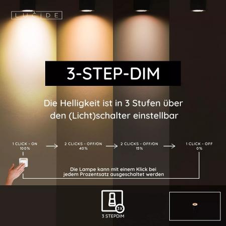 Lucide MR16 GU10 LED 5W 2200K–2700K 350 lm dimmbar Schwarz – warmweißes LED-Leuchtmittel mit 3-Step-Dim