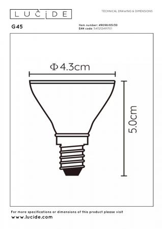 Lucide G45 LED Lampe E14 5W 2700K 3-StepDim Schwarz modern Ø4,3cm