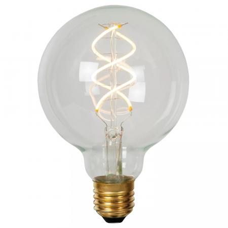 Lucide G95 LED Filamentlampe E27 4,9W 2700K Transparent