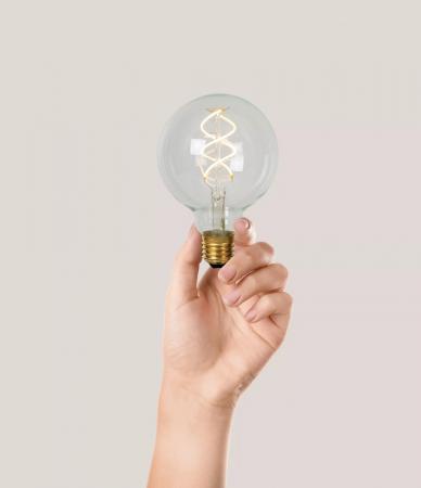Lucide G95 LED Filamentlampe E27 4,9W 2700K Transparent