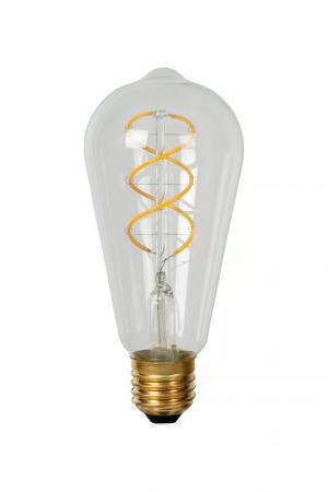 LUCIDE ST64 E27 4,9W wie 40W – 450lm 2700K Warmweiß dimmbar transparent
