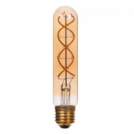 Lucide T32 E27 LED Filament 4,9W 2200K 410 lm 3-StepDim Amber mit Memory – kompakte Vintage-Glühfadenlampe
