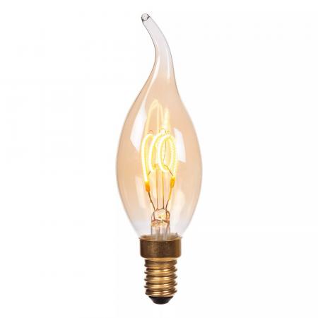 Lucide CT35 E14 LED Filament 3W 2200K 190 lm 3-StepDim Amber mit Memory – kompakte Vintage-Kerzenlampe