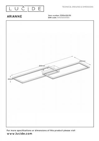 Lucide ARIANNE LED Deckenleuchte CCT 23W Schwarz