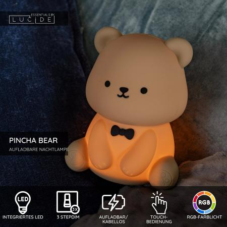 Lucide PINCHA BEAR – Wiederaufladbare Nachtlampe Kinderzimmer