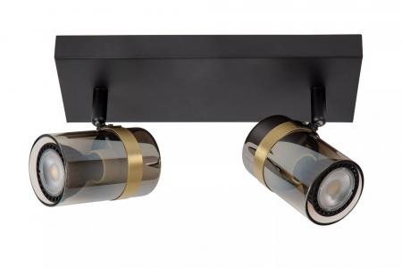 Lucide UPTON Deckenstrahler 2xGU10 Rauchglas Grau dreh und schwenkbar