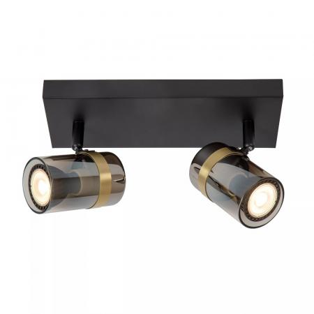 Lucide UPTON Deckenstrahler 2xGU10 Rauchglas Grau dreh und schwenkbar