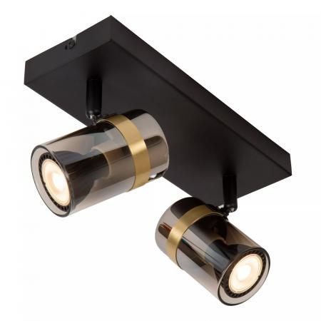 Lucide UPTON Deckenstrahler 2xGU10 Rauchglas Grau dreh und schwenkbar