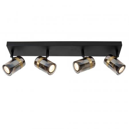 Lucide Deckenleuchte Upton 4-flammig aus Rauchglas dreh- und schwenkbar für 4 x GU10 Leuchtmittel