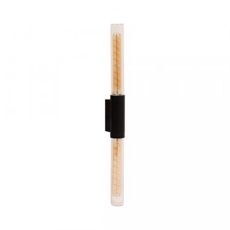 Lucide PILAR Wandleuchte Innen/Außen Schwarz E27 2x IP54 Glas Essential