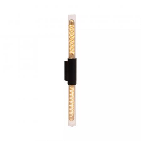 Lucide PILAR Wandleuchte Innen/Außen Schwarz E27 2x IP54 Glas Essential