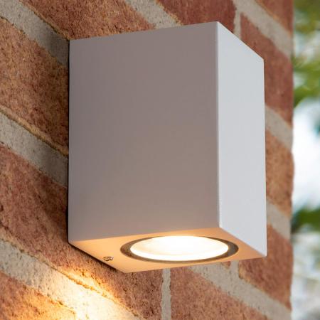 Lucide ZARO - Wandstrahler / Wandleuchte Innen/Außen - 1xGU10 - IP44 - Weiß
