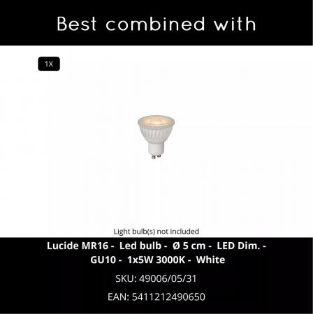Lucide ZARO - Wandstrahler / Wandleuchte Innen/Außen - 1xGU10 - IP44 - Weiß