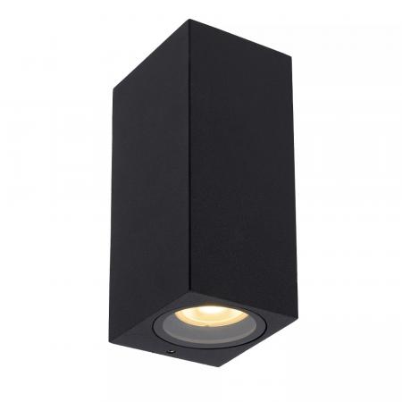 Lucide ZARO Wandstrahler IP65 Schwarz – 2x GU10 Außenwandleuchte modern