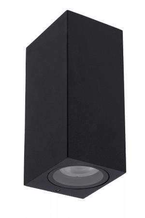 Lucide ZARO Wandstrahler IP65 Schwarz – 2x GU10 Außenwandleuchte modern