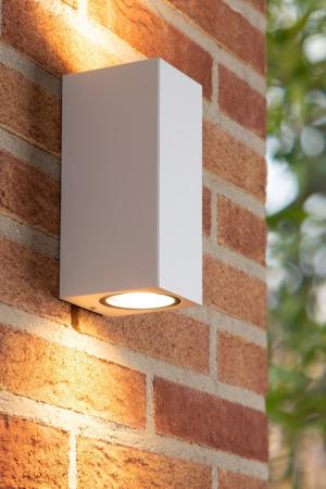 Lucide ZARO – Wandstrahler / Wandleuchte Innen & Außen – 2x GU10 – IP65 – Weiß