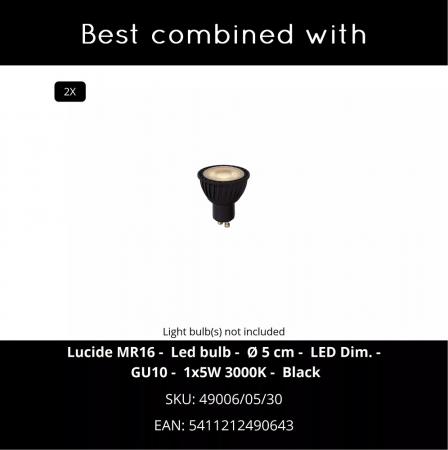 Lucide ZARO – Wandstrahler / Wandleuchte Innen & Außen – 2x GU10 – IP65 – Bewegung & Tag/Nacht-Sensor (abschaltbar) – Schwarz