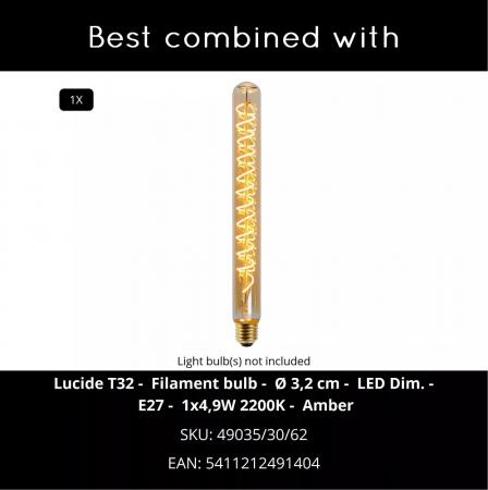 Lucide LIONEL Pendelleuchte 1xE27 Schwarz Metall modern dimmbar höhenverstellbar