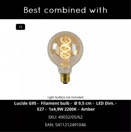 Lucide MANUELA Deckenleuchte Ø39,5 cm 1xE27 Grau Metall Industrial Käfig