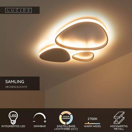 Lucide SAMLING - LED Deckenleuchte 30W CCT 2700K–4000K Taupe
